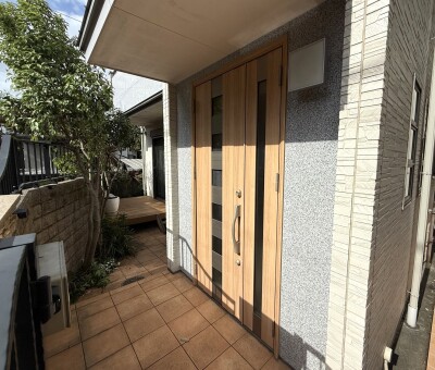 ストーンバリア工法 玄関壁 ストーンバリア工法 玄関壁