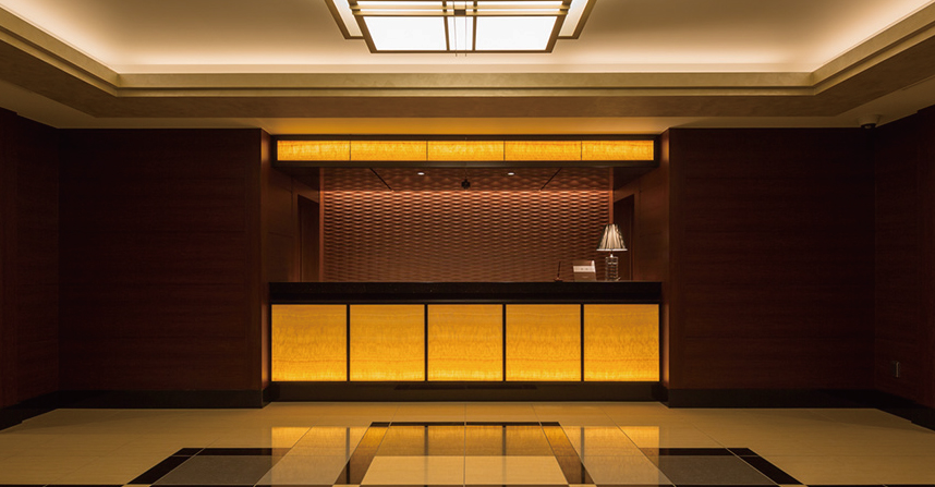光壁の施工事例｜ライト・ストーンパネル |光る大理石複合板でオニキス 