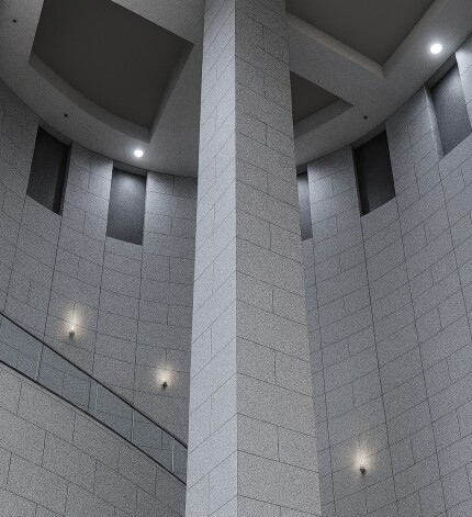 高所への石材施工に最適　ストーンバリア工法