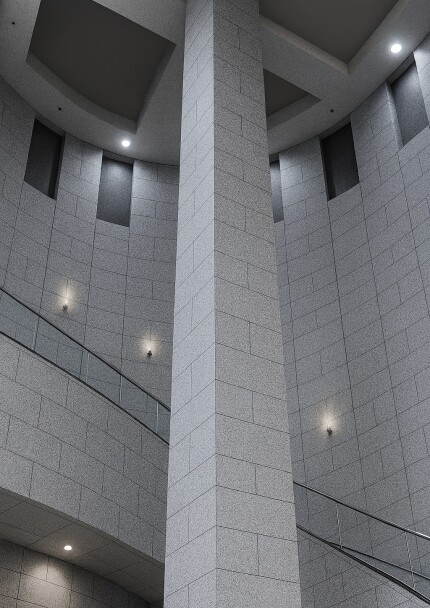 高所への石材施工に最適　ストーンバリア工法